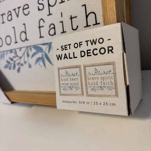 Sonoma Goods For Life Kind Heart Framed Wall Decor 2 Piece Set 9” x 9” NIB - Picture 3 of 5